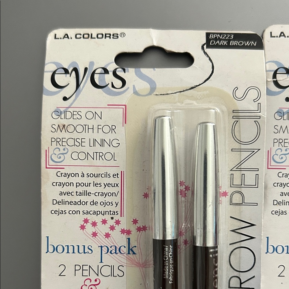 L.A. Colors Dark Brown Eyeliner/Brow Pencils with Sharpener - Picture 2 of 4